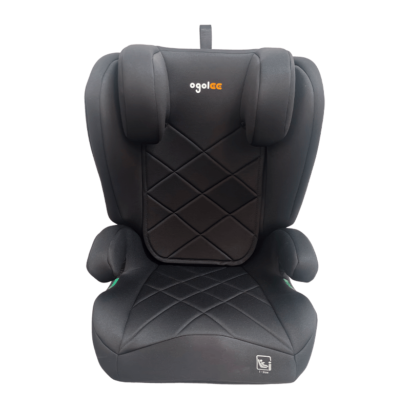OG303B med isofix bilsæde, gruppe 2 3 bilsæde, booster foldbart, sort med prægning