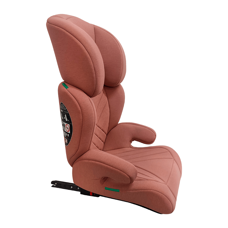 OG301 med isofix bilsæde, gruppe 2 3 bilsæde, booster foldbart, lyserød med prægning